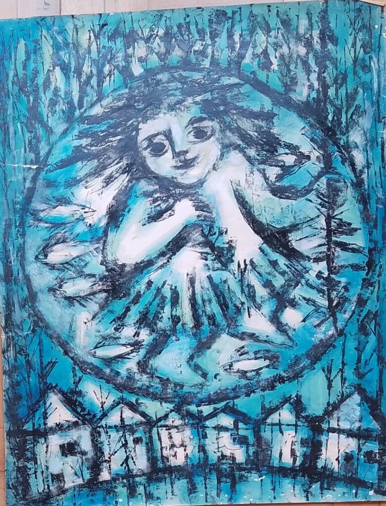 sem título, s/d. Óleo e nanquim sobre papel 78 x 62 cm