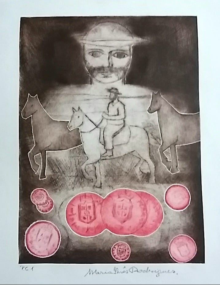 Trezentas Onças, 2016 Série Simões Lopes Neto Gravura em metal sobre papel 53,5 x 39,5 cm