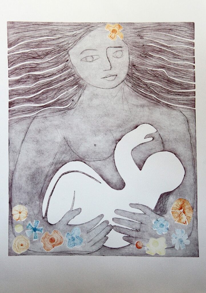 sem título , s/d. Série Maternidade Gravura em metal sobre papel 67 x 54 cm