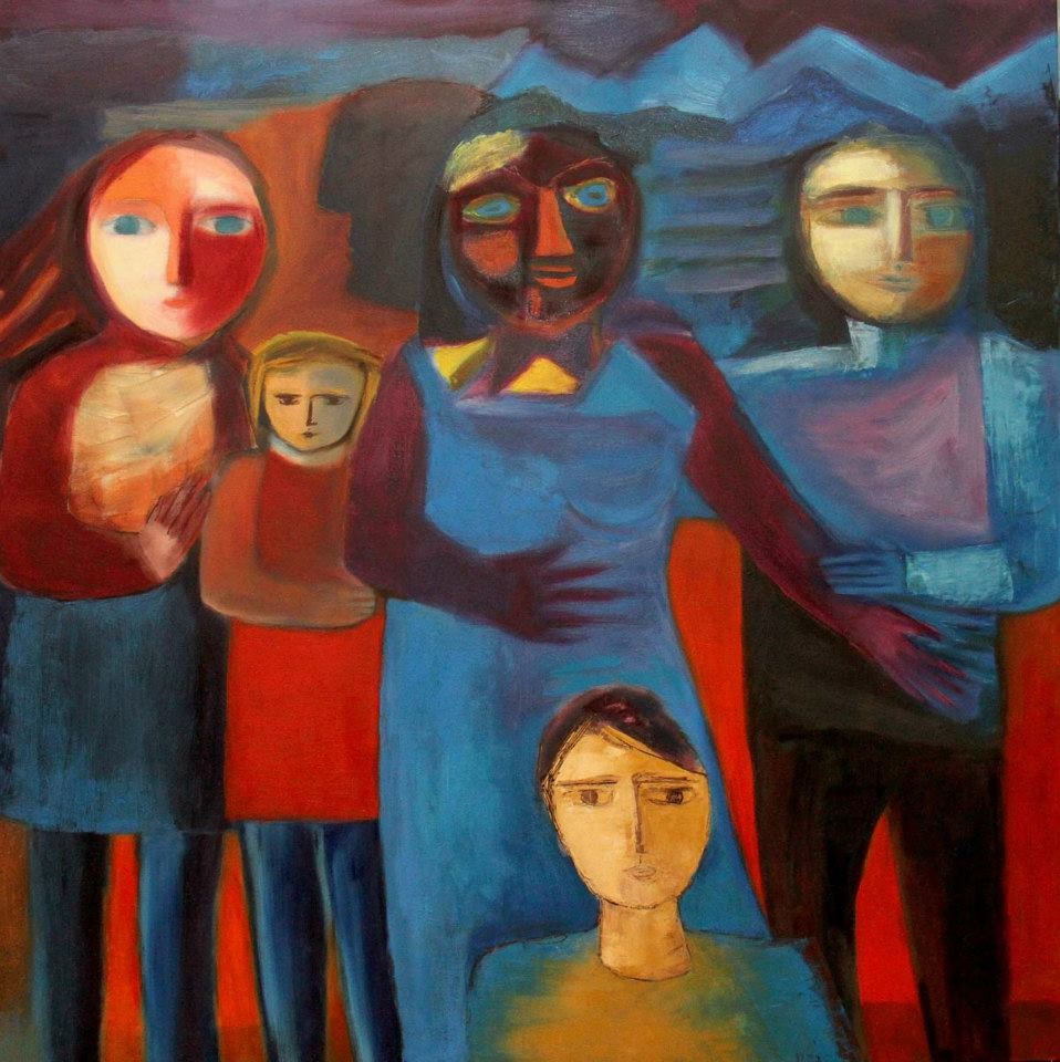Passeata, s/d. Óleo sobre tela 100 x 120 cm